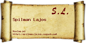 Spilman Lajos névjegykártya
